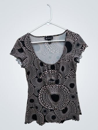 INC International Concepts Women's Black and White Polka Dot Blouse
