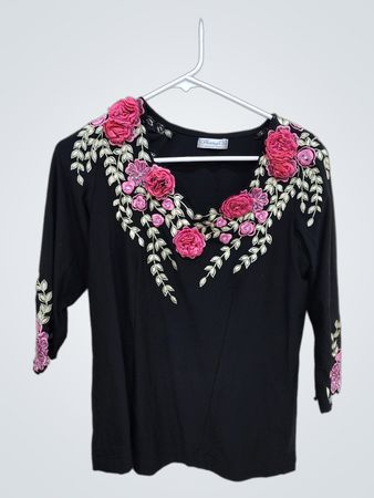 Black Embroidered Blouse