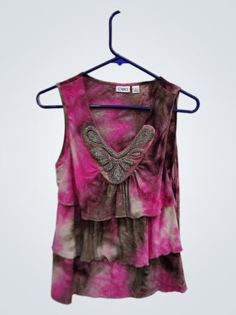 CAPO Pink Tie-Dye Sleeveless Top