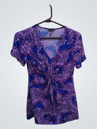 Daisy & Fin Purple Floral Wrap Top