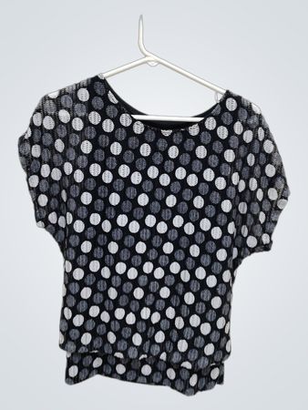 Black and White Polka Dot Top