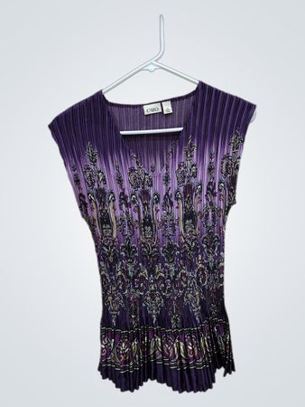 CATO Purple Pleated Top