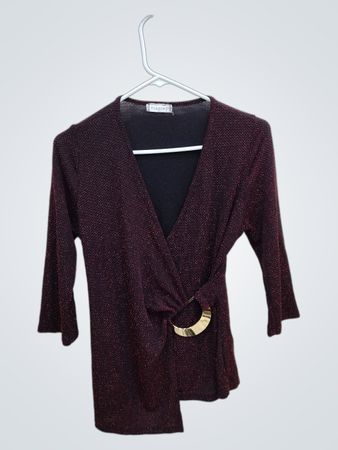 Klaxons Maroon Wrap Top
