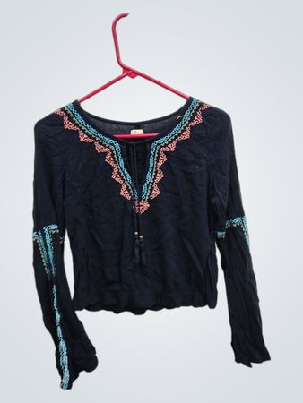 Hollister Embroidered Long Sleeve Top