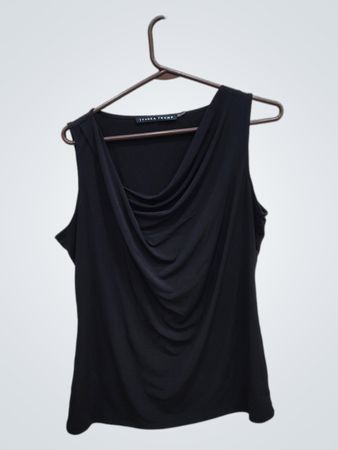 Ivanka Trump Black Sleeveless Draped Top