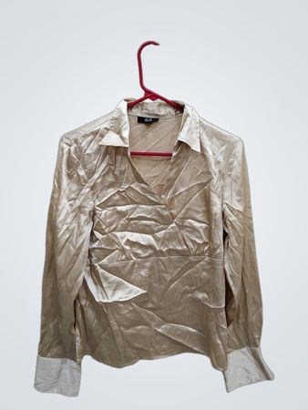 AGB Long Sleeve Satin Blouse