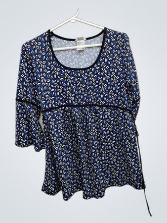 Blue Floral Peplum Top