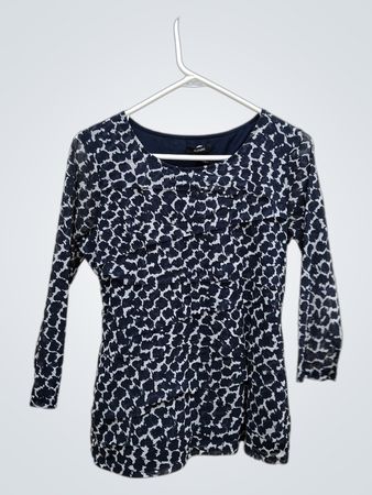 Alfani Blue and White Patterned Top