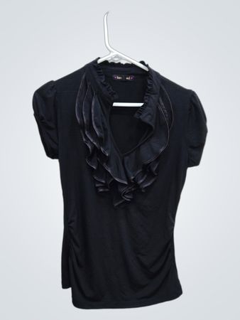 Black Ruffled Blouse