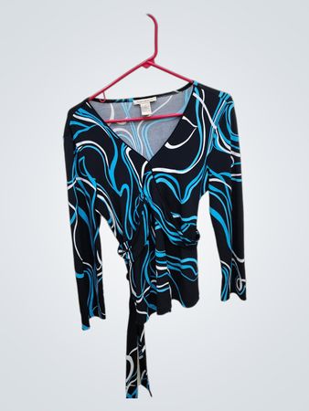 Susan Lawrence Blue and White Swirl Dress