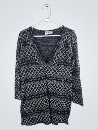 J.Valdi Black and White Patterned Dress