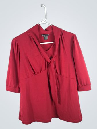 Petite Sophisticate Red Blouse