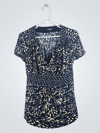 APT.9 Gray Floral Blouse