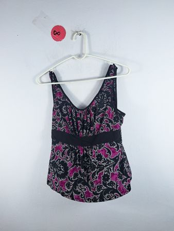 Blouse with Pink and Black Pattern