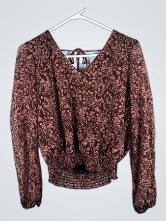 Brown Floral Blouse