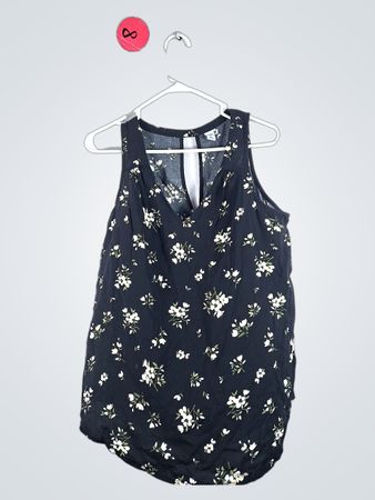 Old Navy Black Floral Sleeveless Top