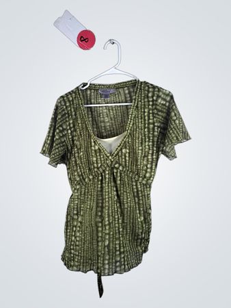 Green Patterned Blouse