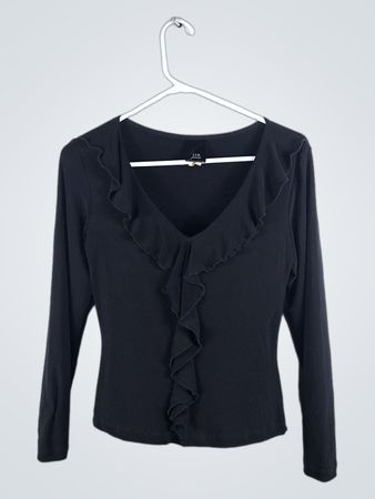Black Ruffled Blouse