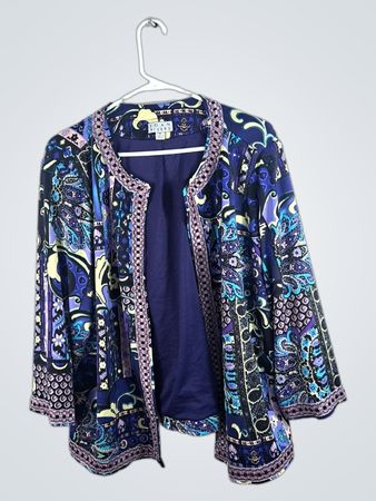 Joan Rivers Blue Floral Kimono