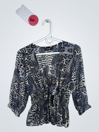 G-Shape Blouse with Animal Print