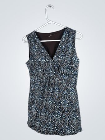 Blue Paisley Sleeveless Top