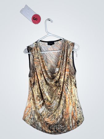 Dressbarn Draped Print Blouse