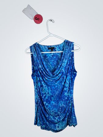 Willi Smith Blue Floral Sleeveless Top