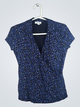 Charter Club Blue Patterned Top