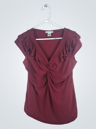 Vintage Suzie Maroon Blouse