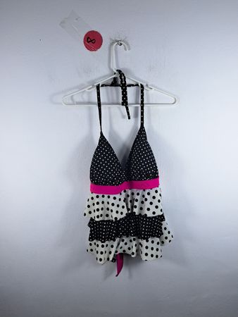 Polka Dot Ruffle Triangle Bikini Top