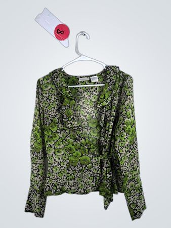 WORTHINGTON Green Floral Blouse
