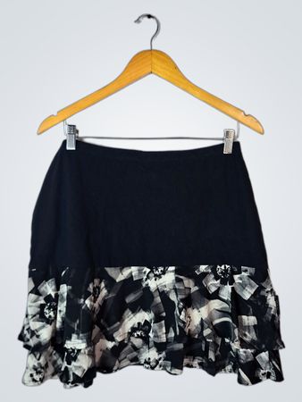 Black and White Floral Skirt