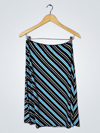 Black and Blue Striped Skirt