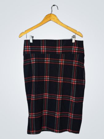 Black Red Plaid Skirt