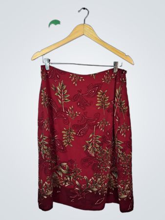 Jaclyn Smith Classic Red Floral Skirt