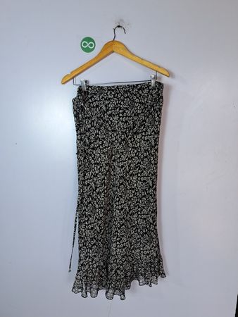 Black and White Floral Skirt
