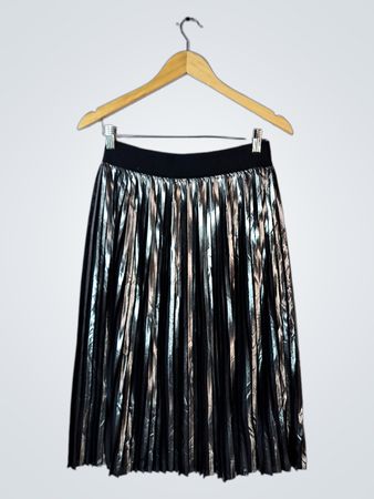 Metallic Pleated Skirt