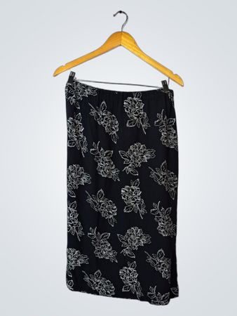 Black Floral Skirt