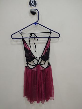 Pink and Black Lace Chemise