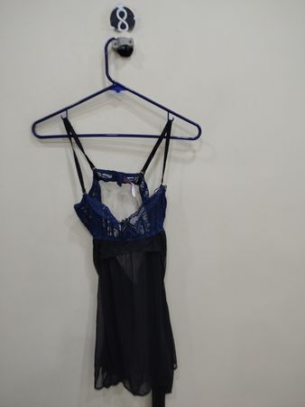 Blue Lace and Mesh Chemise