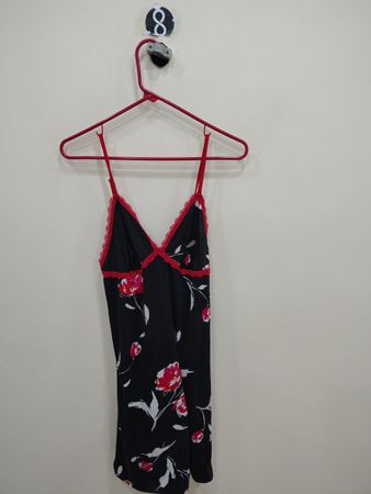 Black and Red Floral Chemise