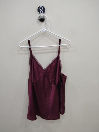 Gap Body Satin Lace Trim Cami Top
