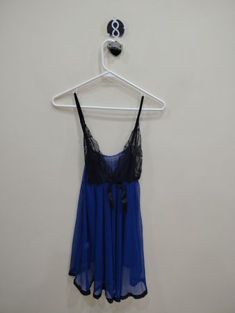 Blue Lace Trim Chemise
