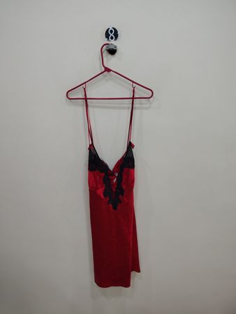 Red Lace-Trimmed Chemise