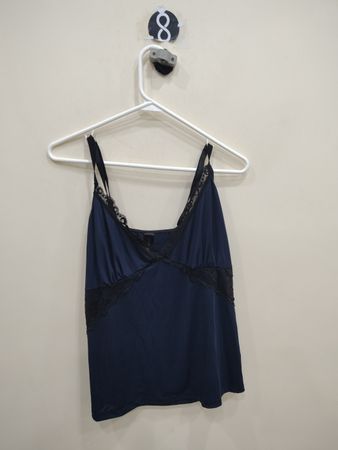 Blue Camisole with Lace Trim