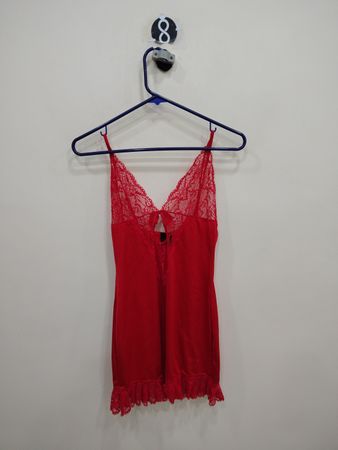 Red Lace Trim Chemise