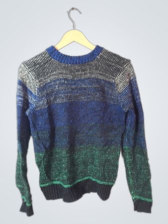 Blue and Green Knit Sweater