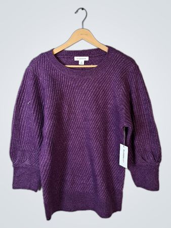 Liz Claiborne Purple Knit Crewneck Sweater