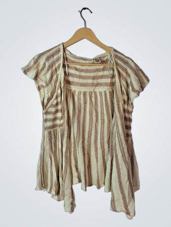 DKNY Striped Flowy Blouse