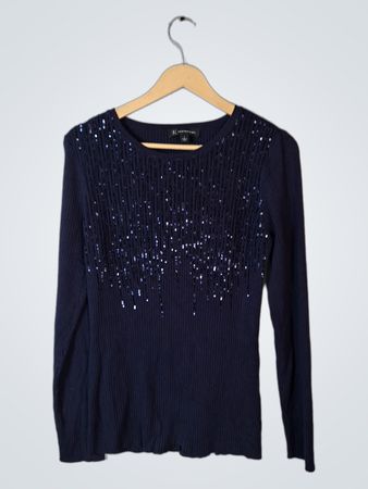 INC INTERNATIONAL CONCEPTS Long Sleeve Sequined Top